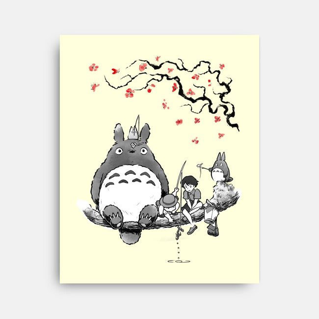 Mystic Forest Friend Sumi-E-None-Stretched-Canvas-Astrobot Invention