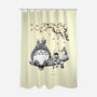 Mystic Forest Friend Sumi-E-None-Polyester-Shower Curtain-Astrobot Invention