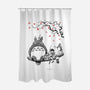 Mystic Forest Friend Sumi-E-None-Polyester-Shower Curtain-Astrobot Invention