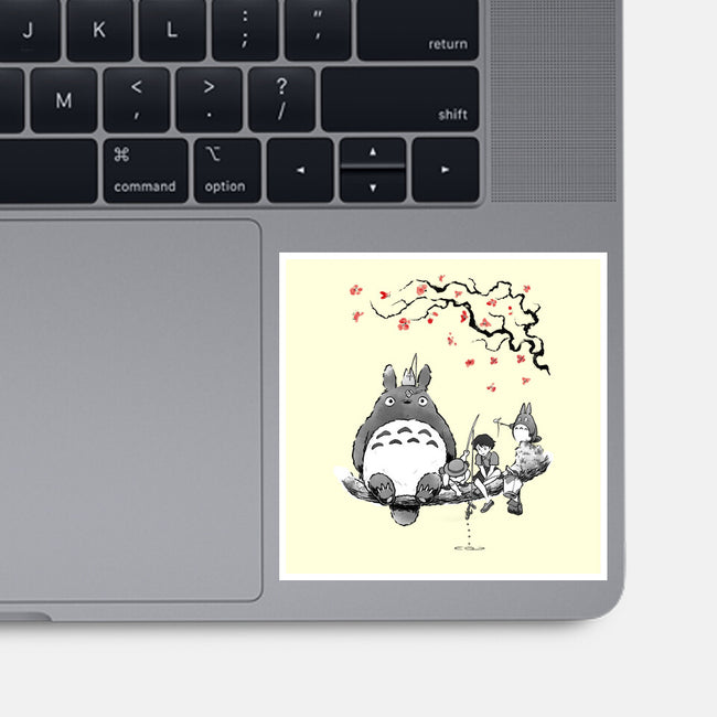 Mystic Forest Friend Sumi-E-None-Glossy-Sticker-Astrobot Invention