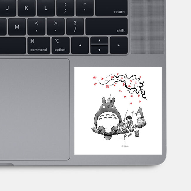 Mystic Forest Friend Sumi-E-None-Glossy-Sticker-Astrobot Invention