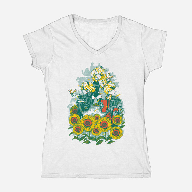 Sunny Day-Womens-V-Neck-Tee-Estudio Horta