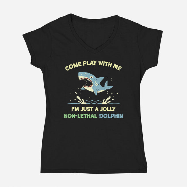 Definitely Not A Shark-Womens-V-Neck-Tee-BridgeWalker