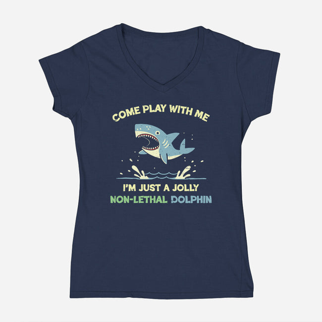 Definitely Not A Shark-Womens-V-Neck-Tee-BridgeWalker