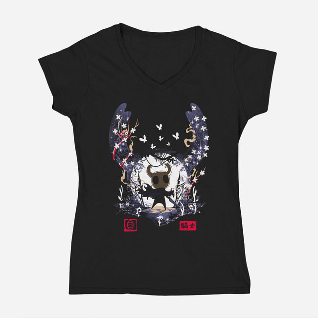 The Warrior Of Hallownest-Womens-V-Neck-Tee-Arinesart