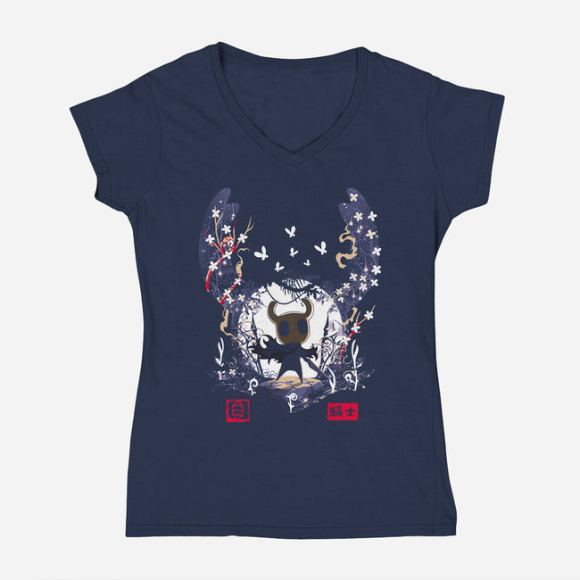 The Warrior Of Hallownest-Womens-V-Neck-Tee-Arinesart