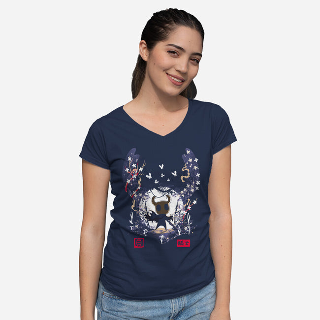 The Warrior Of Hallownest-Womens-V-Neck-Tee-Arinesart