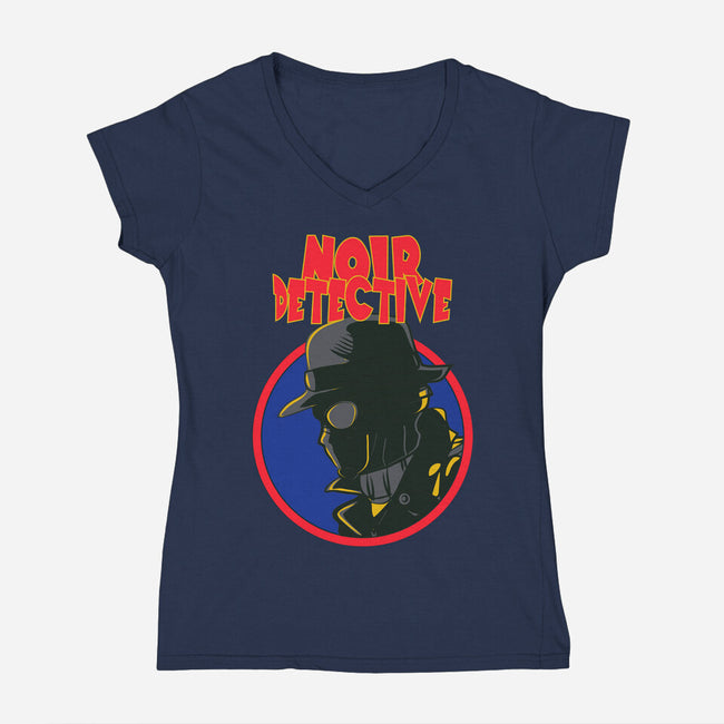 Noir Detective-Womens-V-Neck-Tee-Samuel