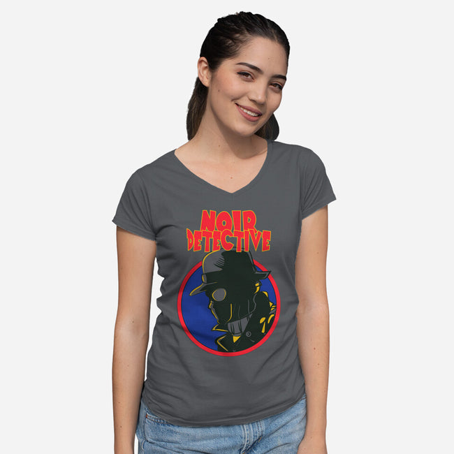 Noir Detective-Womens-V-Neck-Tee-Samuel