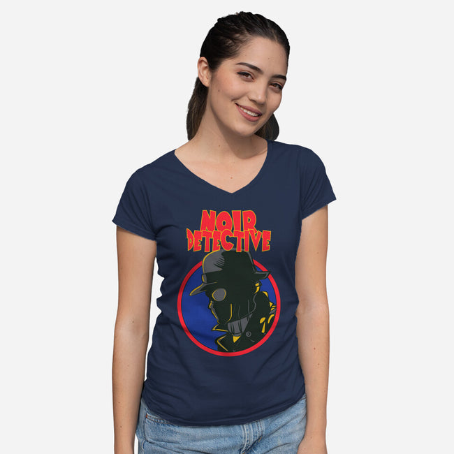 Noir Detective-Womens-V-Neck-Tee-Samuel