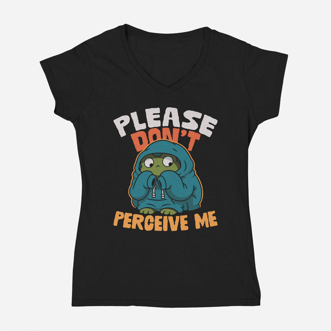 Please Don't Perceive Me-Womens-V-Neck-Tee-Popnotic