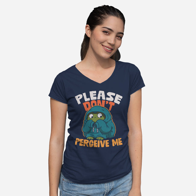 Please Don't Perceive Me-Womens-V-Neck-Tee-Popnotic