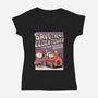 Time Traveling Beagle-Womens-V-Neck-Tee-P1yu5h