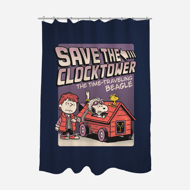 Time Traveling Beagle-None-Polyester-Shower Curtain-P1yu5h