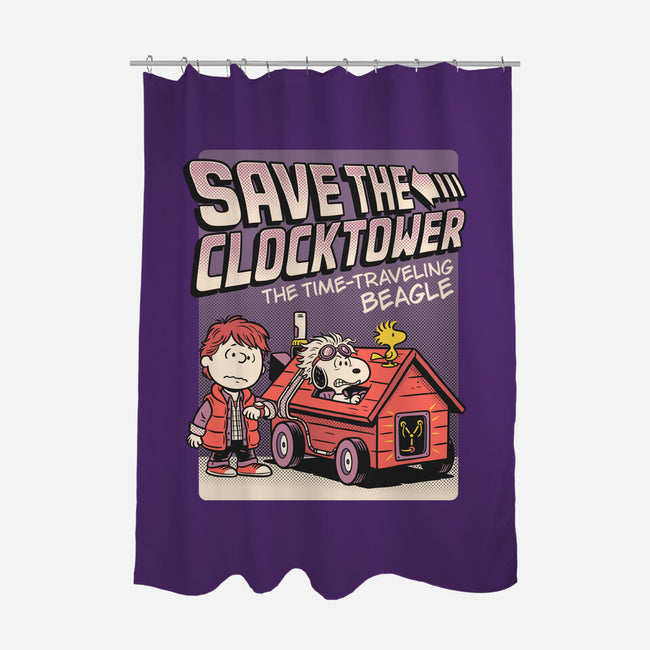Time Traveling Beagle-None-Polyester-Shower Curtain-P1yu5h