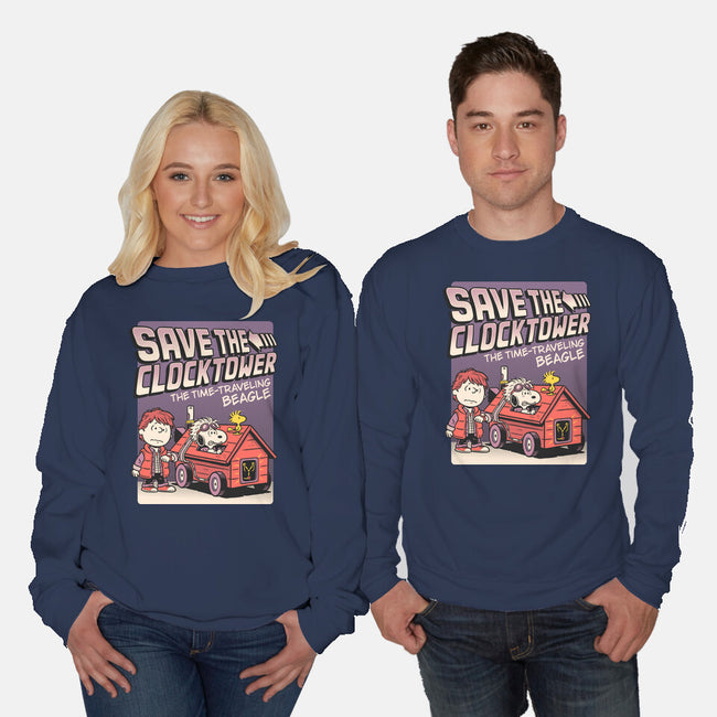 Time Traveling Beagle-Unisex-Crew Neck-Sweatshirt-P1yu5h
