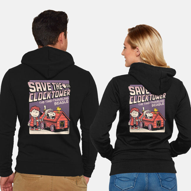 Time Traveling Beagle-Unisex-Zip-Up-Sweatshirt-P1yu5h