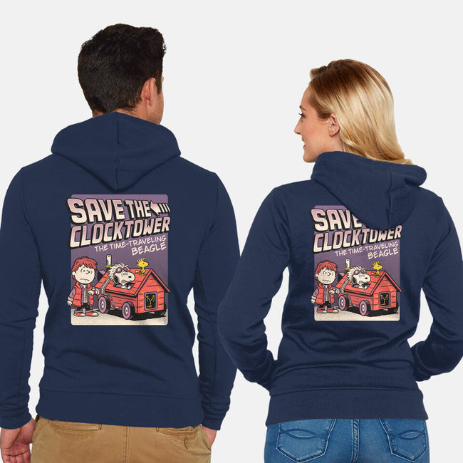Time Traveling Beagle-Unisex-Zip-Up-Sweatshirt-P1yu5h