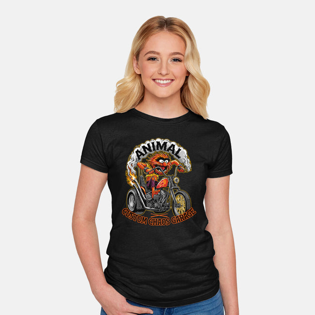Animal Custom Chaos Garage-Womens-Fitted-Tee-OPIPPI