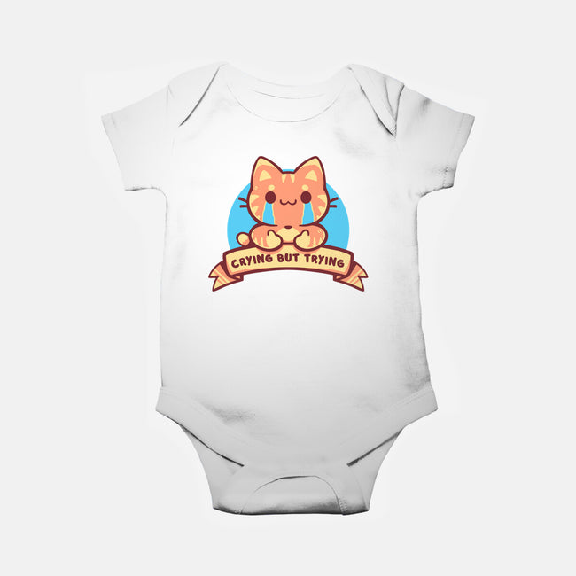 Crying But Trying-Baby-Basic-Onesie-TechraNova
