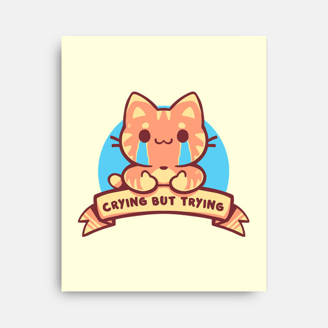 Crying But Trying-None-Stretched-Canvas-TechraNova