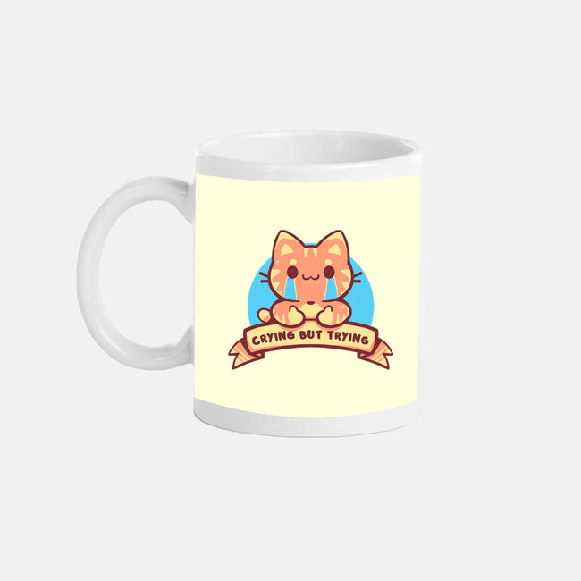 Crying But Trying-None-Mug-Drinkware-TechraNova