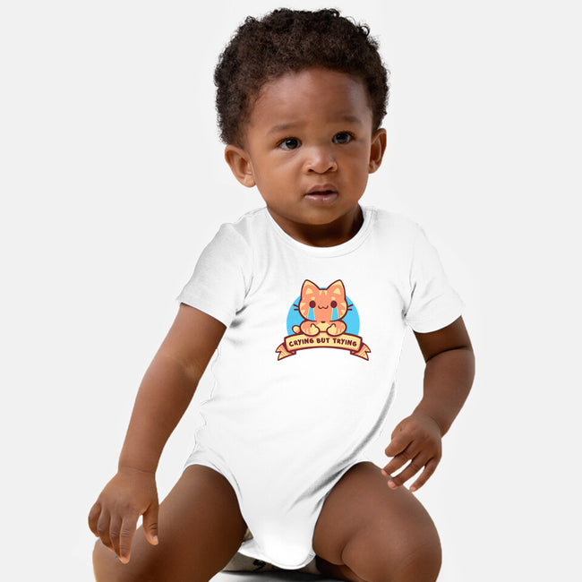 Crying But Trying-Baby-Basic-Onesie-TechraNova