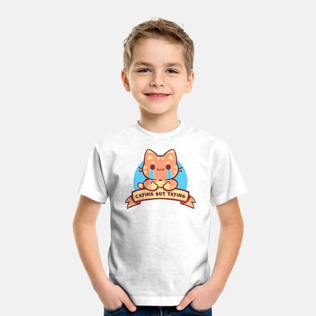 Crying But Trying-Youth-Basic-Tee-TechraNova
