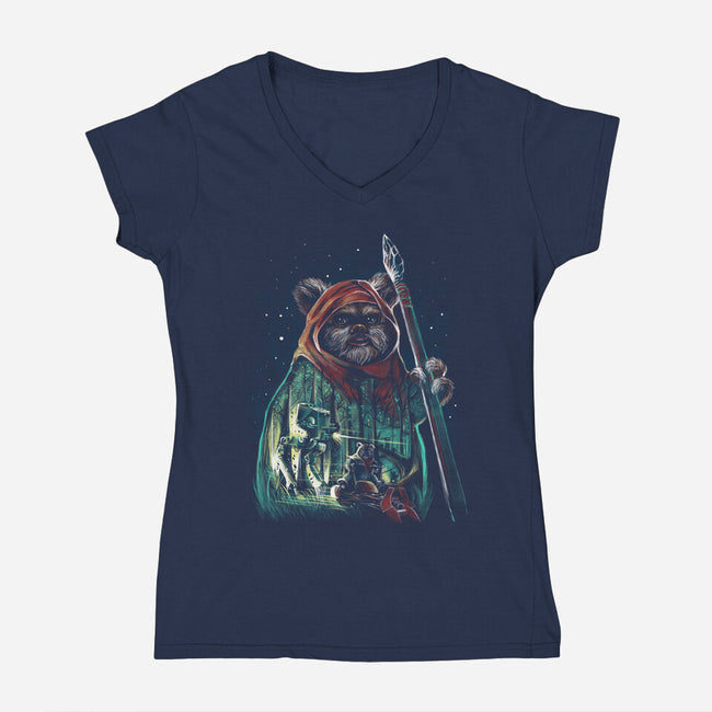 The Defense Of Endor-Womens-V-Neck-Tee-zascanauta