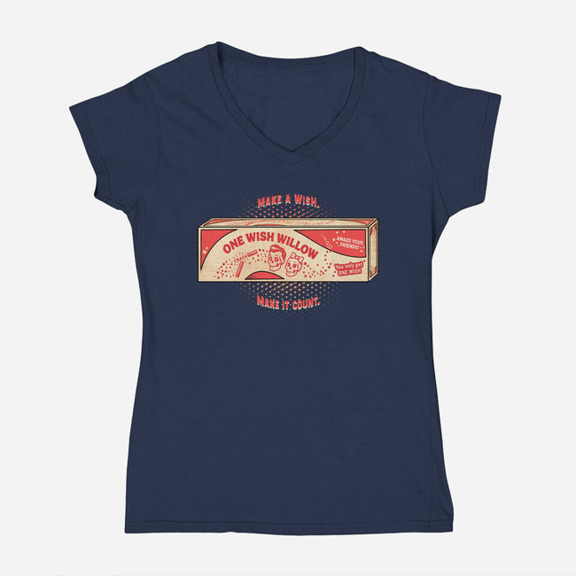 One Wish Willow-Womens-V-Neck-Tee-palmstreet