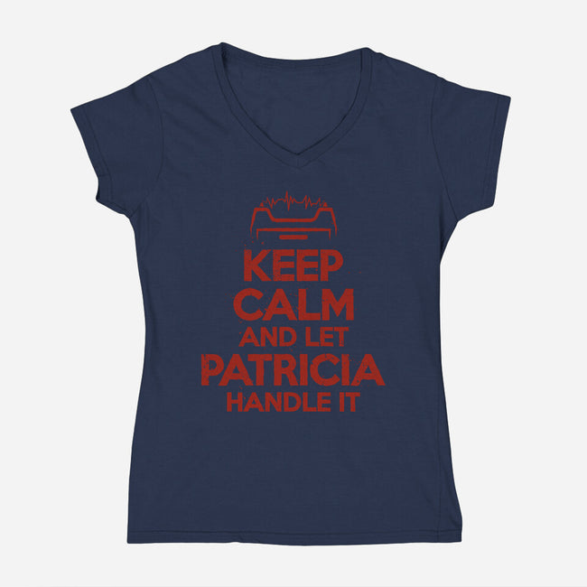 Let Patricia Handle It-Womens-V-Neck-Tee-teesgeex