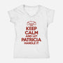 Let Patricia Handle It-Womens-V-Neck-Tee-teesgeex