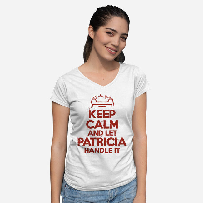 Let Patricia Handle It-Womens-V-Neck-Tee-teesgeex