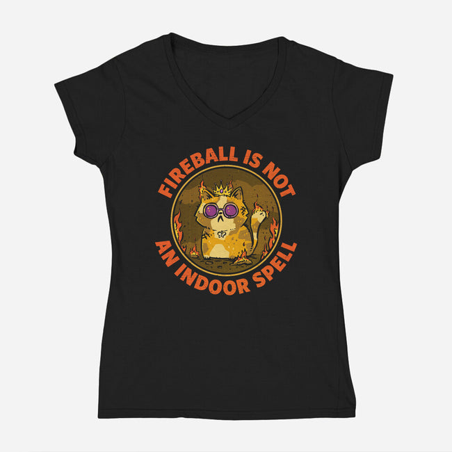 Not An Indoor Spell-Womens-V-Neck-Tee-kg07