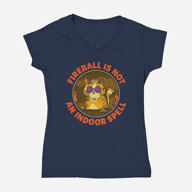 Not An Indoor Spell-Womens-V-Neck-Tee-kg07