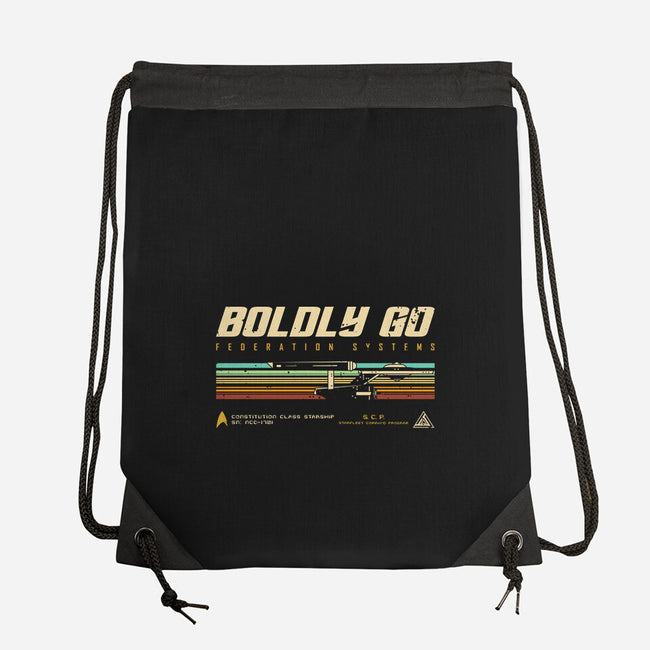 Retro Vintage Starship-None-Drawstring-Bag-retrodivision