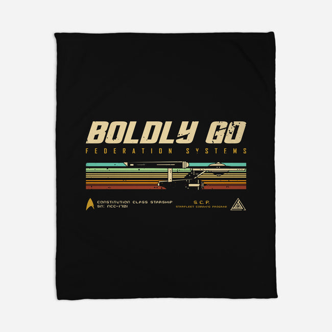 Retro Vintage Starship-None-Fleece-Blanket-retrodivision