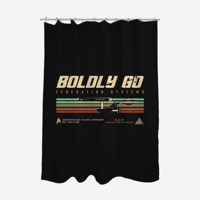 Retro Vintage Starship-None-Polyester-Shower Curtain-retrodivision