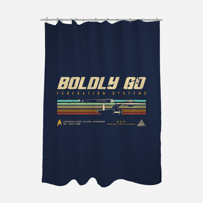 Retro Vintage Starship-None-Polyester-Shower Curtain-retrodivision