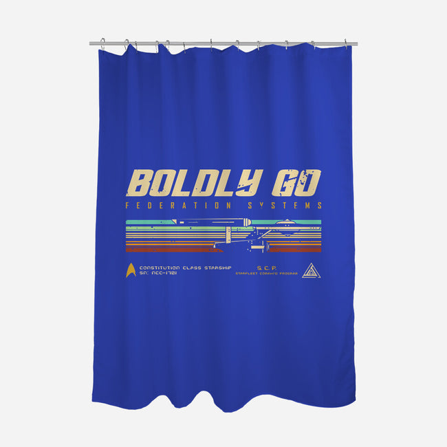 Retro Vintage Starship-None-Polyester-Shower Curtain-retrodivision