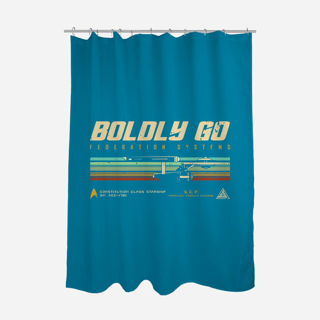 Retro Vintage Starship-None-Polyester-Shower Curtain-retrodivision