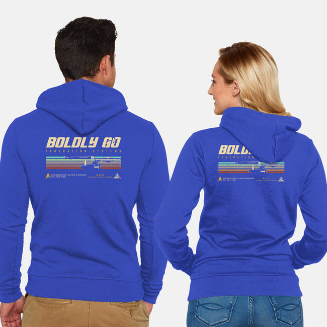 Retro Vintage Starship-Unisex-Zip-Up-Sweatshirt-retrodivision