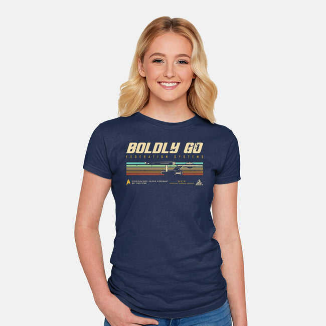Retro Vintage Starship-Womens-Fitted-Tee-retrodivision