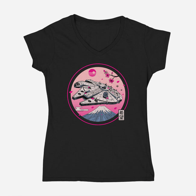 Fuji Hope-Womens-V-Neck-Tee-retrodivision