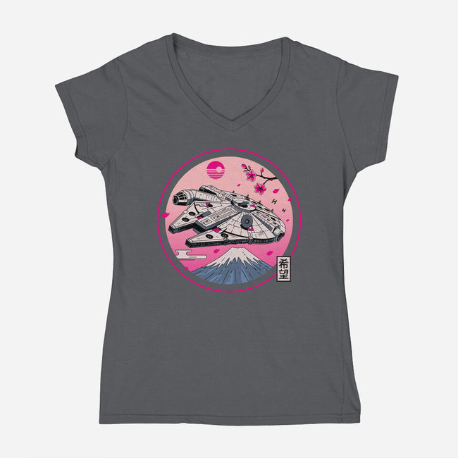 Fuji Hope-Womens-V-Neck-Tee-retrodivision