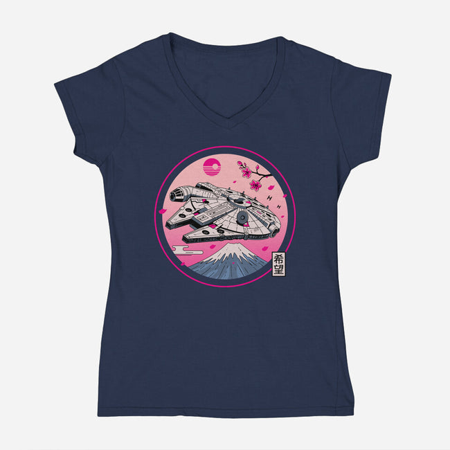 Fuji Hope-Womens-V-Neck-Tee-retrodivision