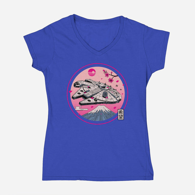Fuji Hope-Womens-V-Neck-Tee-retrodivision
