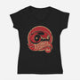 Flynn's Wheels-Womens-V-Neck-Tee-retrodivision