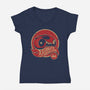 Flynn's Wheels-Womens-V-Neck-Tee-retrodivision