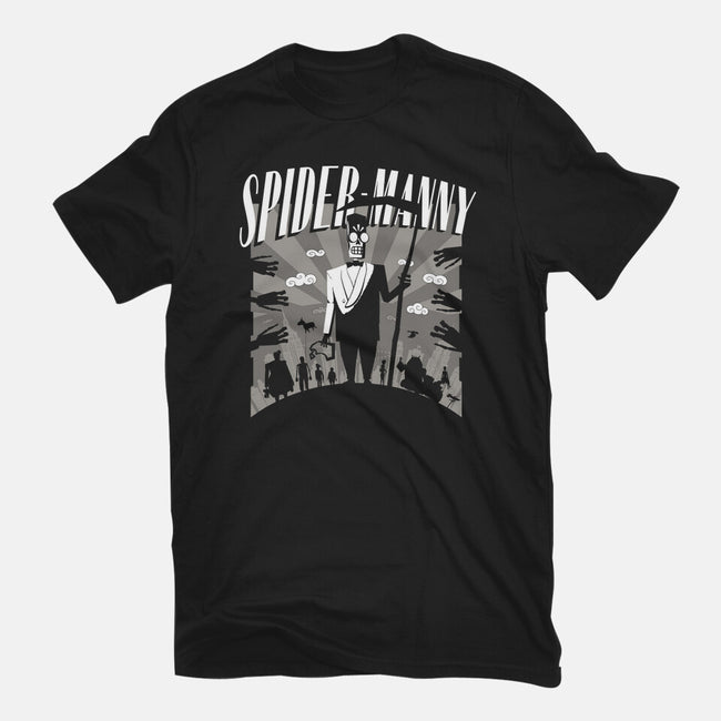Spider Manny-Womens-Fitted-Tee-rocketman_art